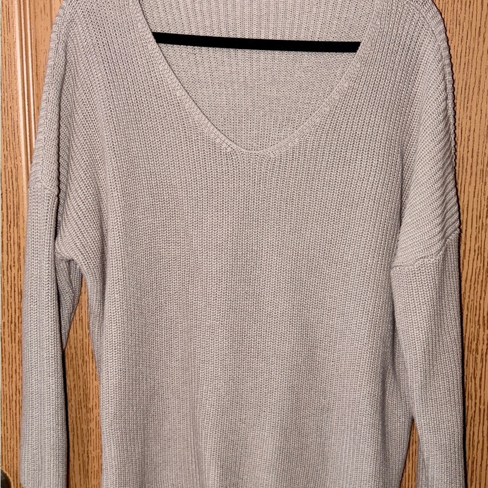 Women's V-Neck Sweater Large- Apricot